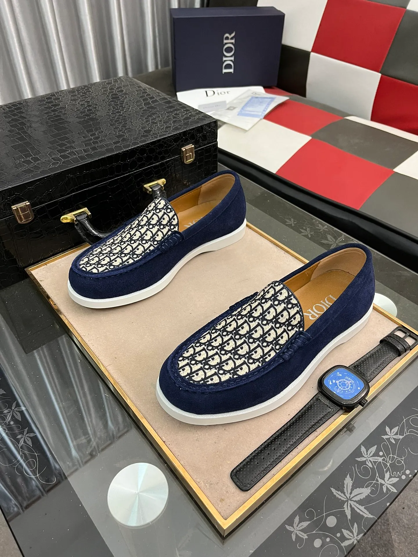 Ex-factory price 440⌚️⌚️[Dior] Dior's 2023 new high-end boutique, men's fashionable casual shoes, quite distinctive, imported soft cowhide leather on the upper + brand printing, a design style, breathable lining, genuine leather insole, soft and comfortable foot feel, original wear-resistant special outsole! Size: 38-443⃣️colors available
